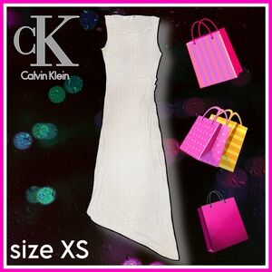 CALVIN KLEIN tight asymmetrical light gray sleeveless DRESS size XS